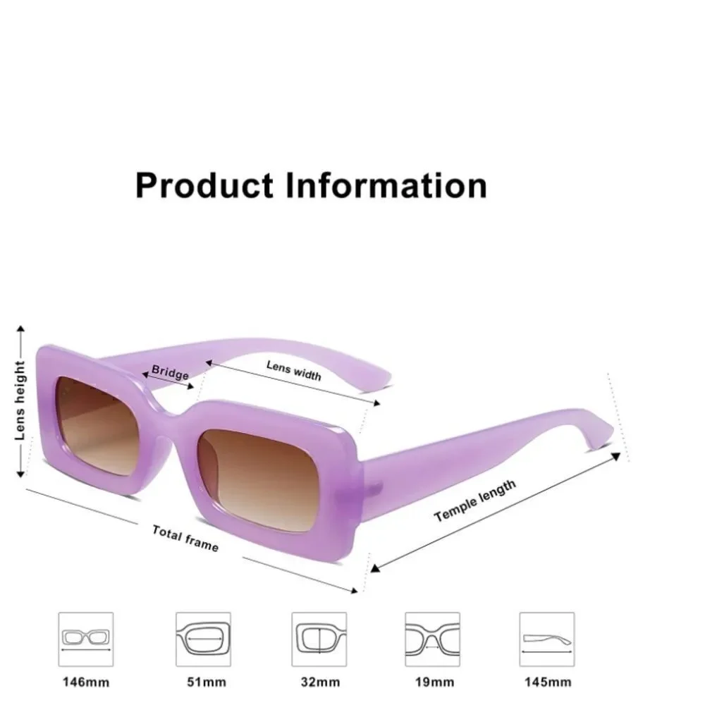 Purple Chunky Square Sunglasses